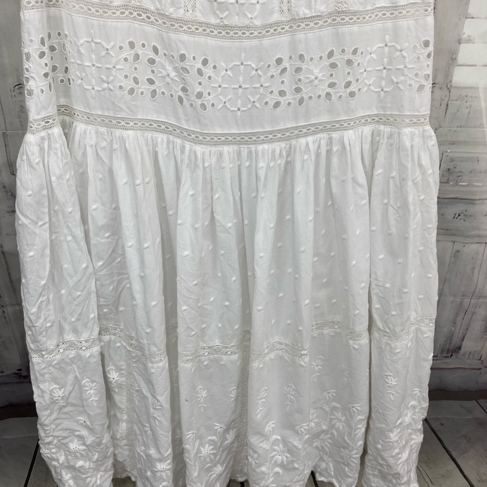 Lauren Ralph Lauren Size 12 Eyelet Off-the-Shoulder Maxi Dress 100% Cotton NWOT - Picture 7 of 13